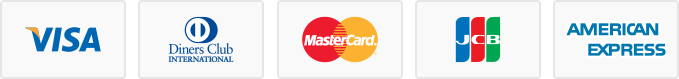 VISA、ダイナース、マスターカード、JCB、アメリカン・エキスプレスのカード